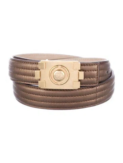 Pre-owned Chanel 2012 Interlocking Cc Logo Waist Belt In Brown