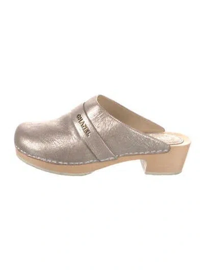 Pre-owned Chanel 2012 Leather Mules In Neutrals