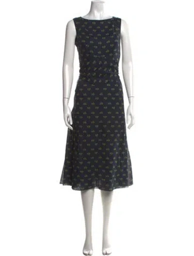 Pre-owned Chanel 2012 Midi Length Dress In Blue