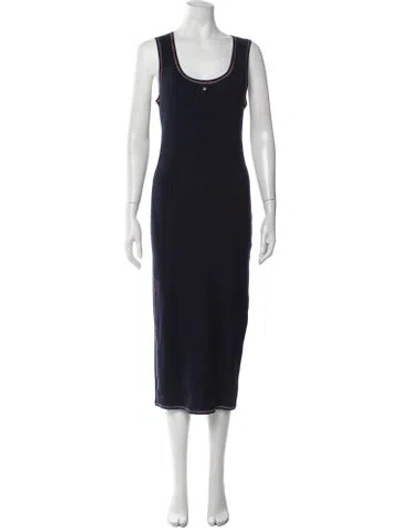 Pre-owned Chanel 2012 Midi Length Dress In Blue