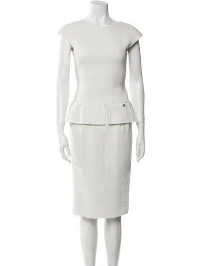 Pre-owned Chanel 2012 Midi Length Dress In Neutral
