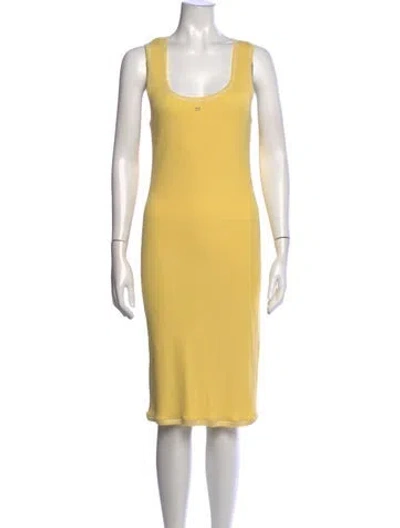 Pre-owned Chanel 2012 Midi Length Dress In Yellow