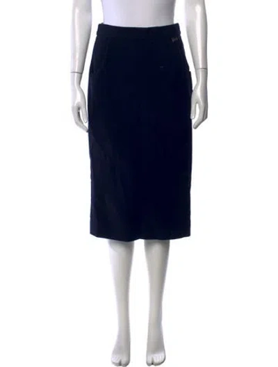 Pre-owned Chanel 2012 Midi Length Skirt In Blue