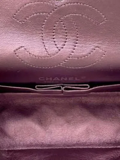Pre-owned Chanel 2012 Mini Reissue 2.55 Quilted Metallic Lambskin Double Flap Crossbody Bag In Pink