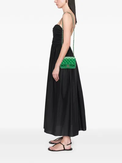 Pre-owned Chanel 2012 Mini Square Classic Patent Single Flap Crossbody Bag In Green