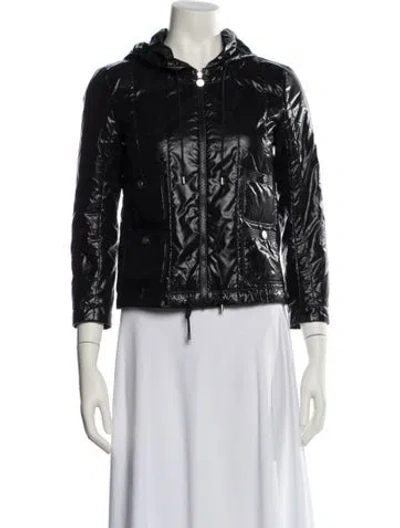 Pre-owned Chanel 2012 Nylon Biker Jacket In Black