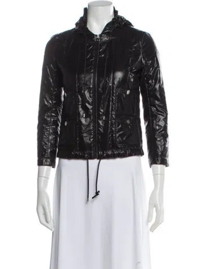 Pre-owned Chanel 2012 Nylon Biker Jacket In Black