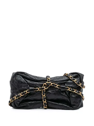 Pre-owned Chanel 2012 Quilted Calfskin Midnight Swim Baluchon Bag Shoulder Bag