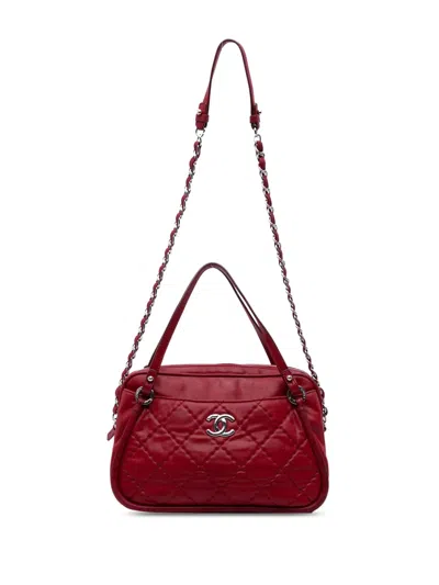 Pre-owned Chanel 2012 Quilted Iridescent Calfskin Relax Cc Satchel