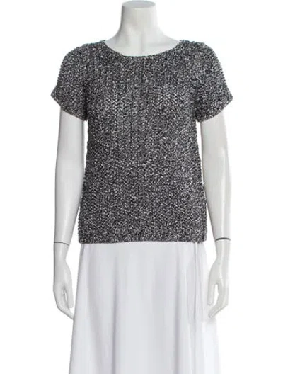 Pre-owned Chanel 2012 Scoop Neck Sweater In Gray