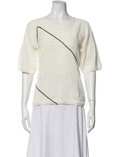 Pre-owned Chanel 2012 Scoop Neck Sweater In Neutral