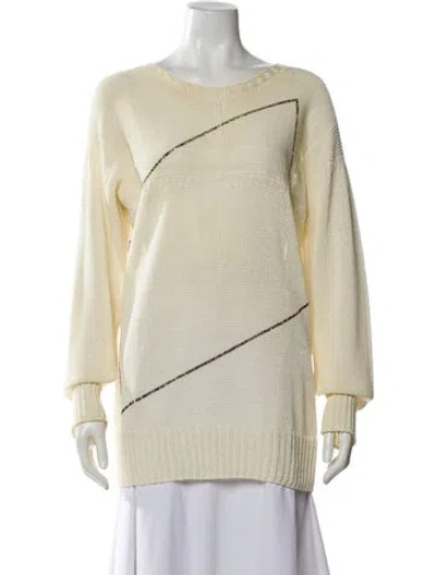 Pre-owned Chanel 2012 Scoop Neck Sweater In Neutral