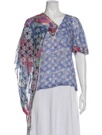 Pre-owned Chanel 2012 Silk Blouse In Blue