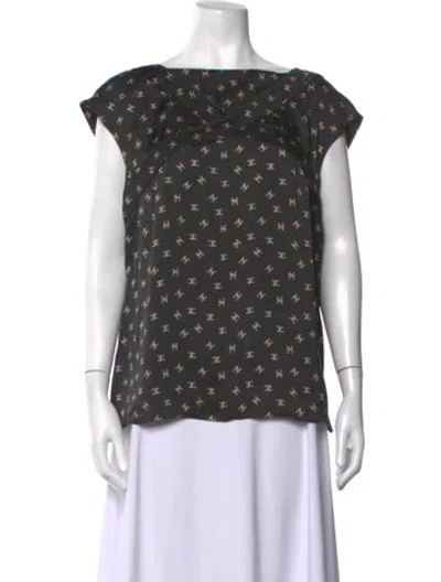 Pre-owned Chanel 2012 Silk Blouse In Grey