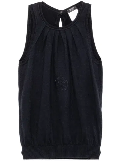 Pre-owned Chanel 2012 Sleeveless Top In Blue
