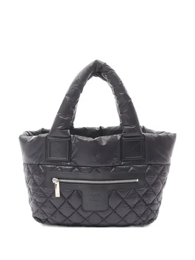 Pre-owned Chanel 2012 Small Coco Cocoon Quilted Tote Bag In Black