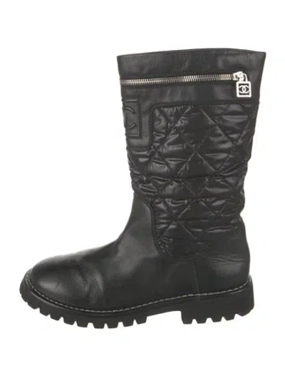 Pre-owned Chanel 2012 Sport Ligne Moto Boots In Black