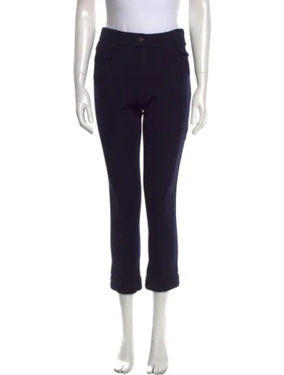 Pre-owned Chanel 2012 Straight Leg Pants In Blue