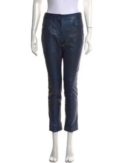 Pre-owned Chanel 2012 Straight Leg Pants In Blue/metallic