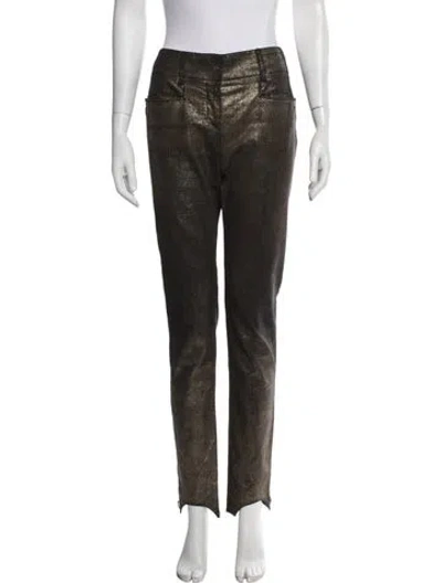 Pre-owned Chanel 2012 Straight Leg Pants In Gold