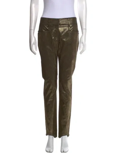 Pre-owned Chanel 2012 Straight Leg Pants In Green