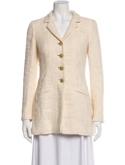 Pre-owned Chanel 2012 Striped Blazer In Neutral