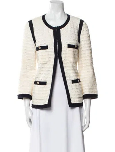 Pre-owned Chanel 2012 Striped Sweater In Neutral
