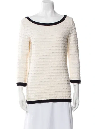 Pre-owned Chanel 2012 Striped Sweater In Neutral