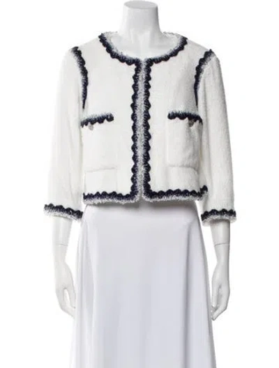 Pre-owned Chanel 2012 Terry Cloth Evening Jacket In White