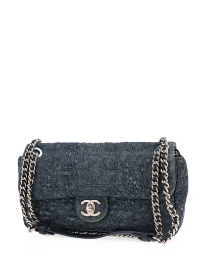 Pre-owned Chanel 2012 Timeless Camélia Tote Bag In Blue