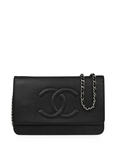 Pre-owned Chanel 2012 Timeless Wallet On Chain Cross Dody Bag In 黑色