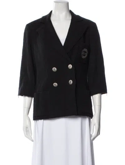 Pre-owned Chanel 2012 Tweed Blazer In Black