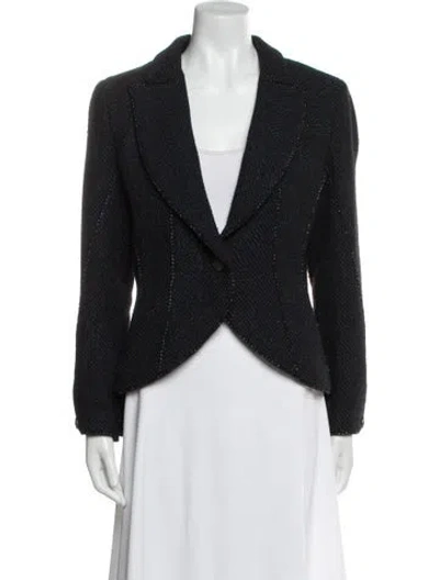 Pre-owned Chanel 2012 Tweed Blazer In Blue