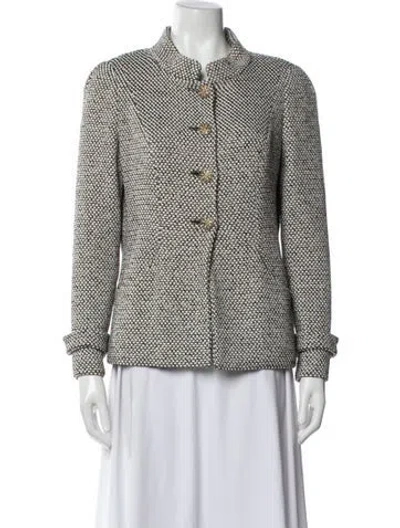 Pre-owned Chanel 2012 Tweed Evening Jacket In White
