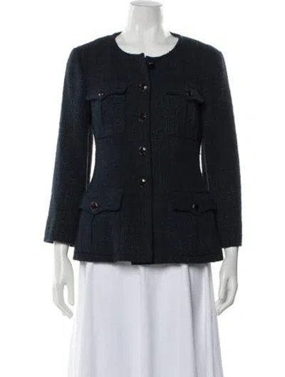 Pre-owned Chanel 2012 Tweed Jacket In Blue