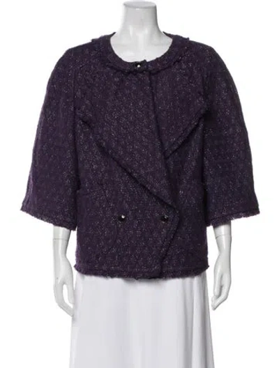 Pre-owned Chanel 2012 Tweed Jacket In Purple