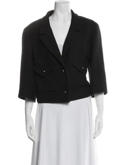 Pre-owned Chanel 2012 Tweed Pattern Blazer In Black