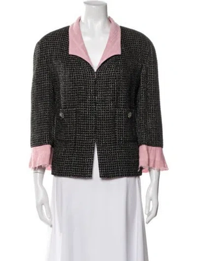 Pre-owned Chanel 2012 Tweed Pattern Blazer In Black