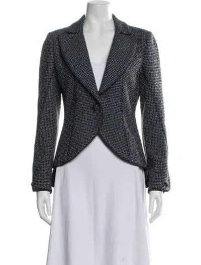 Pre-owned Chanel 2012 Tweed Pattern Blazer In Gray