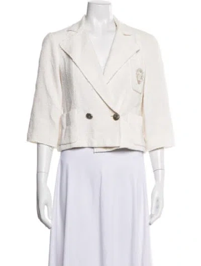 Pre-owned Chanel 2012 Tweed Pattern Blazer In Neutral
