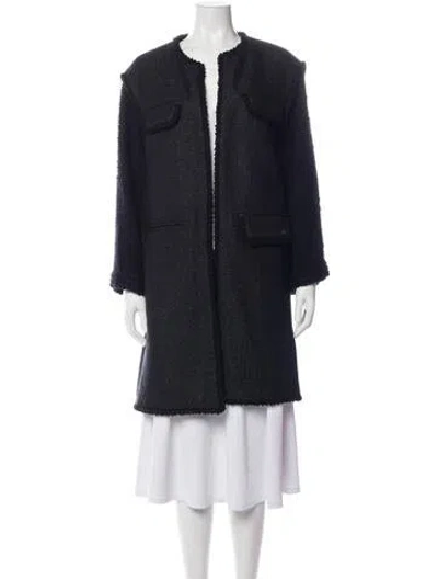 Pre-owned Chanel 2012 Tweed Pattern Coat In Blue