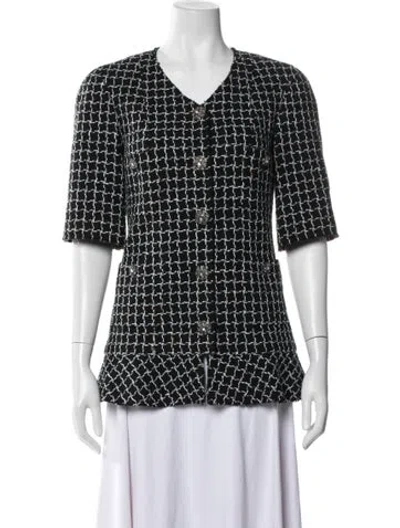Pre-owned Chanel 2012 Tweed Pattern Jacket In Black