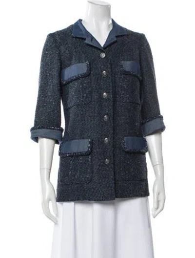 Pre-owned Chanel 2012 Tweed Pattern Jacket In Blue