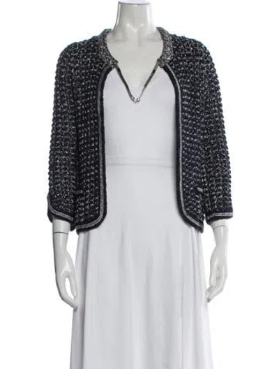 Pre-owned Chanel 2012 Tweed Pattern Jacket In Blue