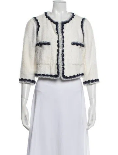 Pre-owned Chanel 2012 Tweed Pattern Jacket In White