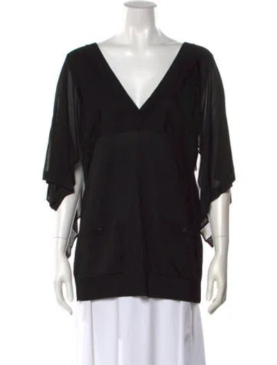 Pre-owned Chanel 2012 V-neck Sweater In Black