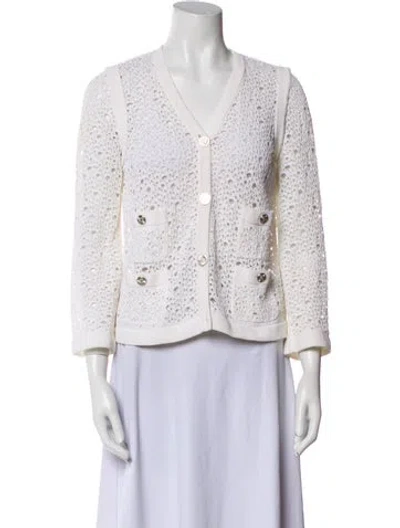 Pre-owned Chanel 2012 V-neck Sweater In Neutral