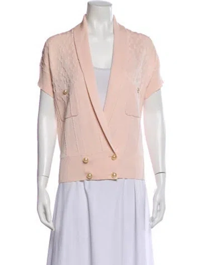 Pre-owned Chanel 2012 V-neck Sweater In Pink