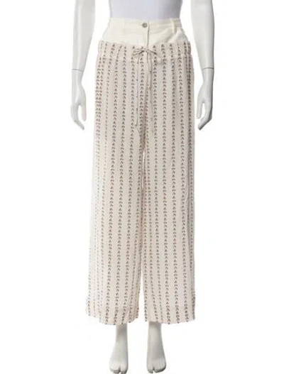 Pre-owned Chanel 2012 Wide Leg Pants In Neutrals