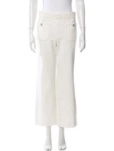 Pre-owned Chanel 2012 Wide Leg Pants In White